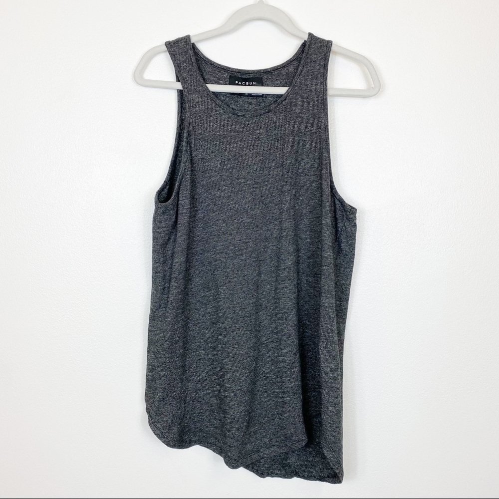 Pacsun Heathered Black Longer Fit Tank Top Size Medium